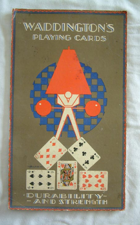 circa 1920's-1930's Waddington Playing Cards advertising card sign